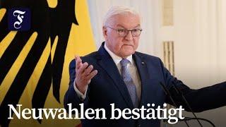 Steinmeier bestätigt Zeitplan für Neuwahlen