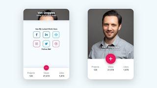 Animated Profile Card Using HTML CSS & Javascript