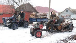 Мотоблок VS Минитрактор.  Заготовка дров в России