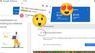 new site active dashboard policy violation fixed #100k #active #adsense #homepage 1 hour ago