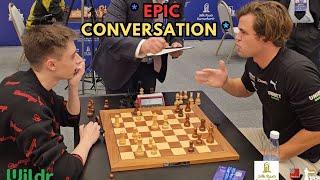 The epic conversations between Dubov and Magnus Carlsen before and after the game!