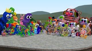 ALL ROBLOX RAINBOW FRIENDS VS ALL FNAF 1-9 SECURITY BREACH ANIMATRONICS In Garry's Mod!