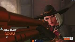 POTG! IDDQD ASHE GAMEPLAY OVERWATCH 2 SEASON 3 TOP 500