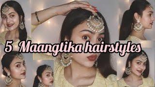 मांगटीका हेयरस्टाइल | MAANGTIKA HAIRSTYLE | EASY HAIRSTYLE WITH  BORLA | SIDDHEE SINGH