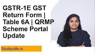 GSTR-1E GST Return Form | Table 6A | QRMP Scheme Portal Update