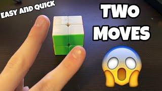 HOW TO SOLVE A 2x2 RUBIK'S CUBE WITH 2 MOVES IN UNDER 1 MINUTE (NOT CLICKBAIT) (QUICK AND EASY)