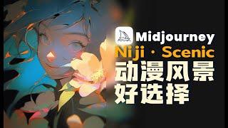 Midjourney Niji·scenic风格开箱体验！AI绘制二次元动漫风景好选择，其它的就......