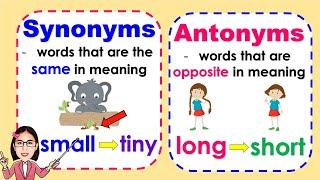 Synonyms and Antonyms - meaning and examples | Lesson  with quiz