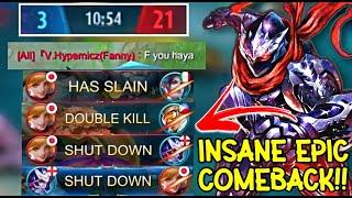 100% IMPOSSIBLE COMEBACK! | HAYABUSA HARD CARRY SOLO RANK | MOBILE LEGENDS