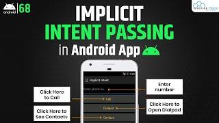 Implicit Intent Passing in Android Studio | Android Intent Passing Explained with Practical