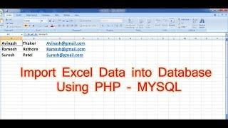 how to import excel data into mysql database using php