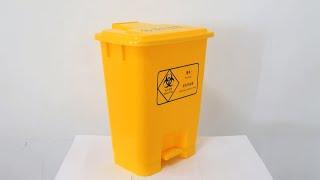 plastic medical pedal trash can for hospital biohazard waste disposal