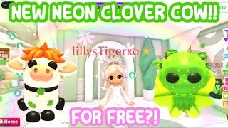 HOW TO GET..A NEON CLOVER COW FOR COMPLETELY FREE!️#adoptmeroblox #preppyadoptme #preppyroblox