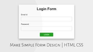 Simple Login Form Design in Html & Css | CSS Form Styling | 2020