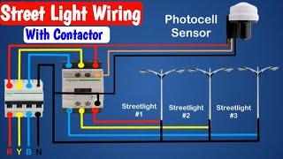 Street Light Wiring in Photocell Sensor with Contactor @MianElectric