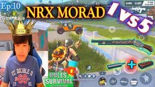 NRX Morad! 1vs5 Solo Vs Fireteam, Insane kill montage,Rules Of Survival, Morad Clip