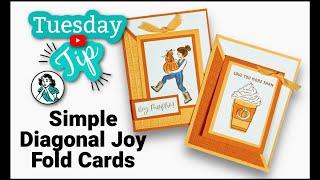 Simple Diagonal Joy Fold Card: Master Making 2 Cards At Once!