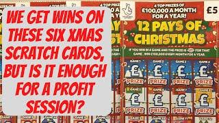6 More New Christmas scratch cards. £30 in total, I'm hoping for big wins. UK lottery 2022 cards