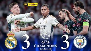 Real Madrid 3-3 Manchester City UCL 2024 Extended Highlights 4k UHD 2160P