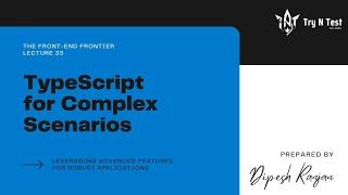 TypeScript Lecture 5 (as const, Enums, Tuples, Generics) - The Front-End Frontier