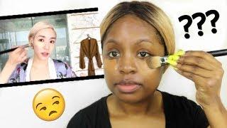 BLACK GIRL TRIES FOLLOWING A KPOP STAR MAKEUP TUTORIAL