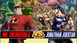 M.U.G.E.N. Battles | Mr. Incredible vs Jonathan Joestar | Disney vs JoJo's Bizarre Adventure