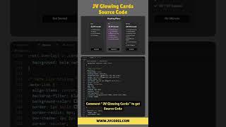 JV Glowing Cards Source Code  #coding #glowing #shorts #jvcodes #html #css #javascript #cards