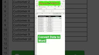 CONVERT Date into Word in Excel.