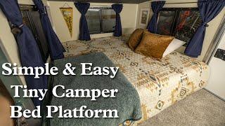 Simple Tiny Camper Bed Platform - Runaway Camper, Teardrop Camper, DIY Camper, Custom RV Mattress