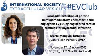 Marta Monguió: administration of EVs w/engineered cardiac scaffolds for myocardial infarction