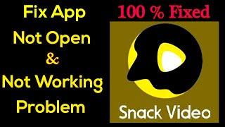 How to Fix Snack Video Not Working Problem Android & Ios - Fix Not Open Problem Solved