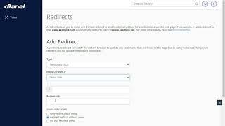 How to set redirection in cPanel