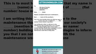 Complaint Letter for Poor Building Maintenance -  Letter of Complaint for the Poor Maintenance