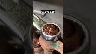 Removing rusted and seized nut and bolt! #restoration #metalworking #workshop #tools #rust