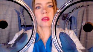 ASMR Hospital Audiologist Ear Exam | Cupping, Ear Ultrasound, Laser Therapy