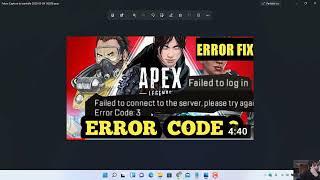 solucion  error code 3 apex legends mobile Failed to connect to the server, please try again 2022