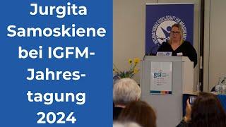 Jurgita Samoskiene - Länderbericht Litauen auf IGFM-Jahrestagung 2024
