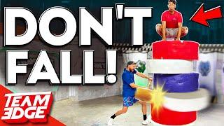 Knock the Block Challenge!! *Don't FALL off the Tower!*