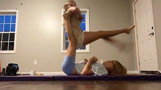 Me and Abby doing the 2 person yoga challenge!