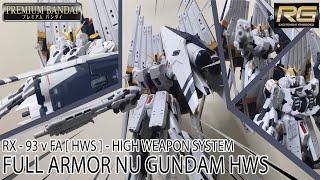 [ Premium Bandai ] Gunpla Build RG 1/144 Double Fin Funnel and FA HWS Expansion Part for Nu Gundam