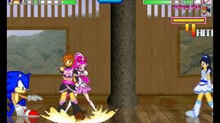 M.U.G.E.N Episode 437 SonicV2 (Me) vs cureblossom and Precure