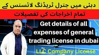Get details of all expenses of General Trading LLC Company License in  Dubai.
