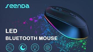 Seenda 7 Colors Backlit LED Mouse Bluetooth Wireless Mouse for Laptop, Mac