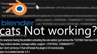 CATS plugin not installing on blender? FIX