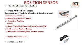 Position Sensors | Types of Position Sensors |Applications