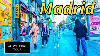 This is Madrid!! 4K Walking Tour of Madrid’s Busiest Streets