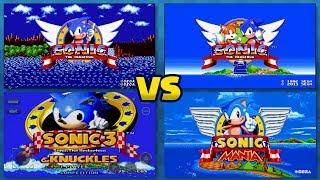 Sonic Mania vs Sonic 1, 2, 3, CD, & Knuckles ALL COMPARISONS