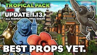 FULL OVERVIEW! | Planet Zoo's Tropical Pack Scenery and Props