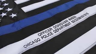 Custom Embroidered Thin Blue Line Flag - 3x5 Ft Personalized Gift to Honor Law Enforcement Officers