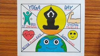 Yoga Day Poster / International Yoga Day Drawing / Yoga Drawing / Yoga Poster /Yoga Easy Drawing